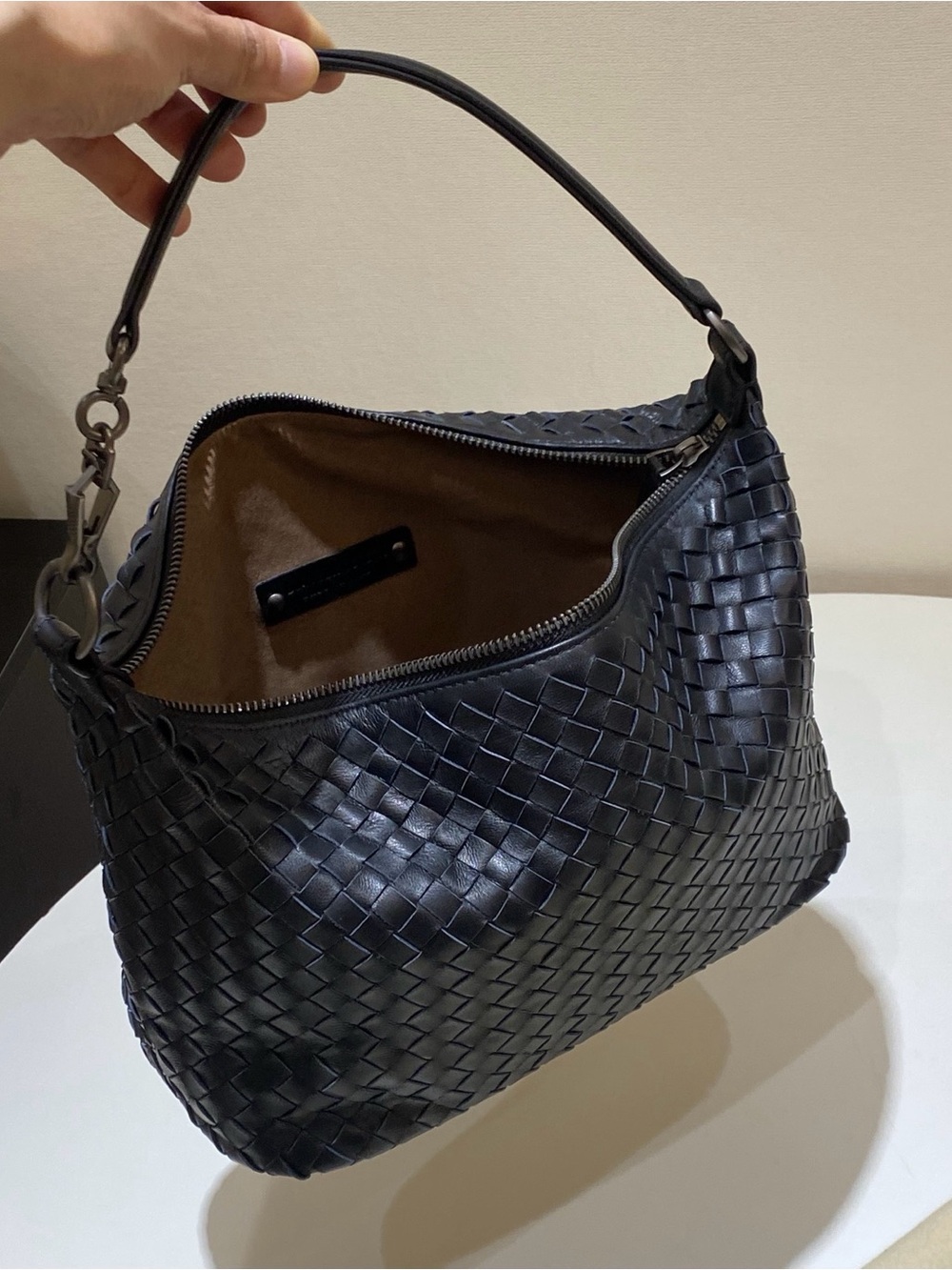 Bottega Veneta Black Intrecciato Nappa Leather Small Bag No Inside Tag